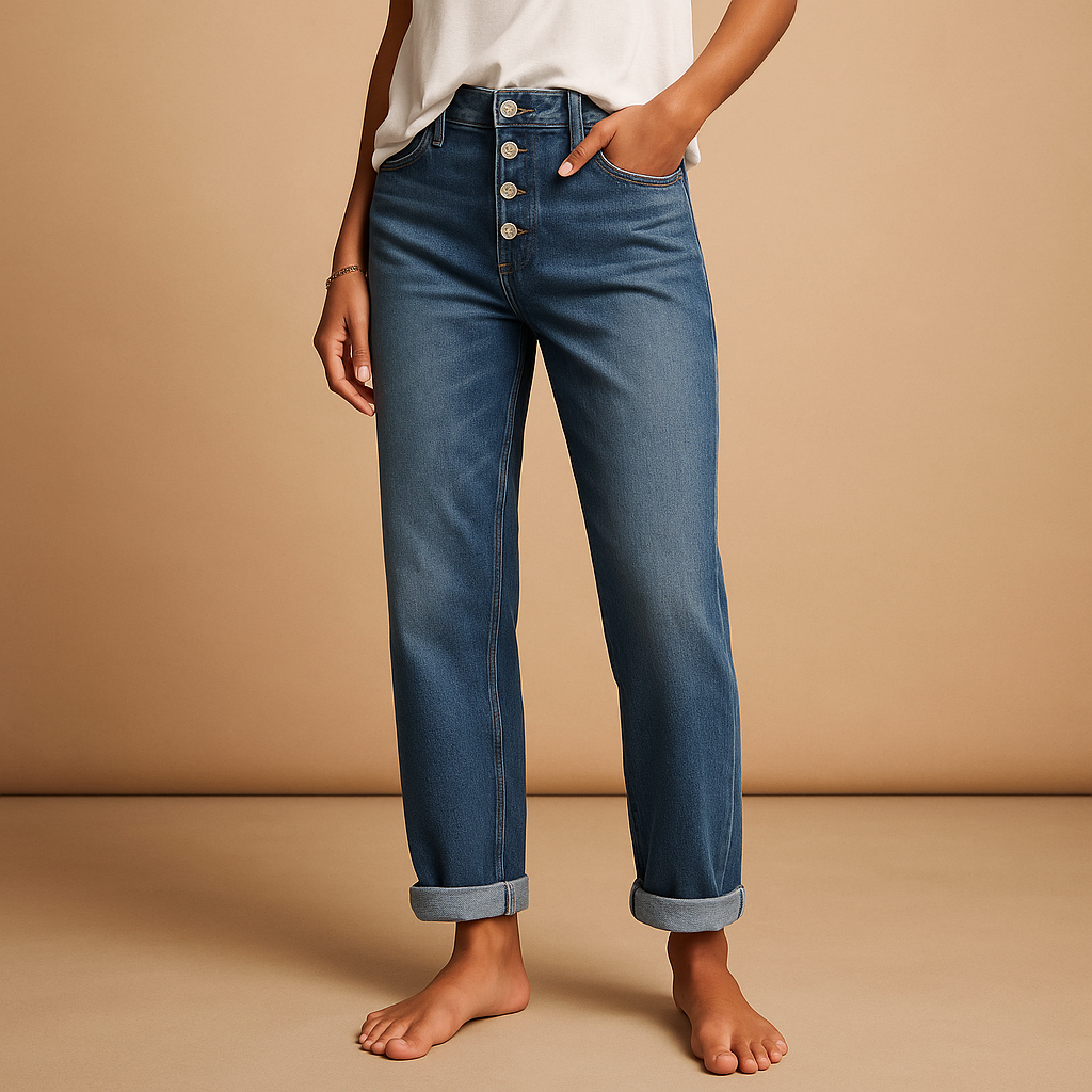 High-waisted loose fit jeans voor dames | Fleur