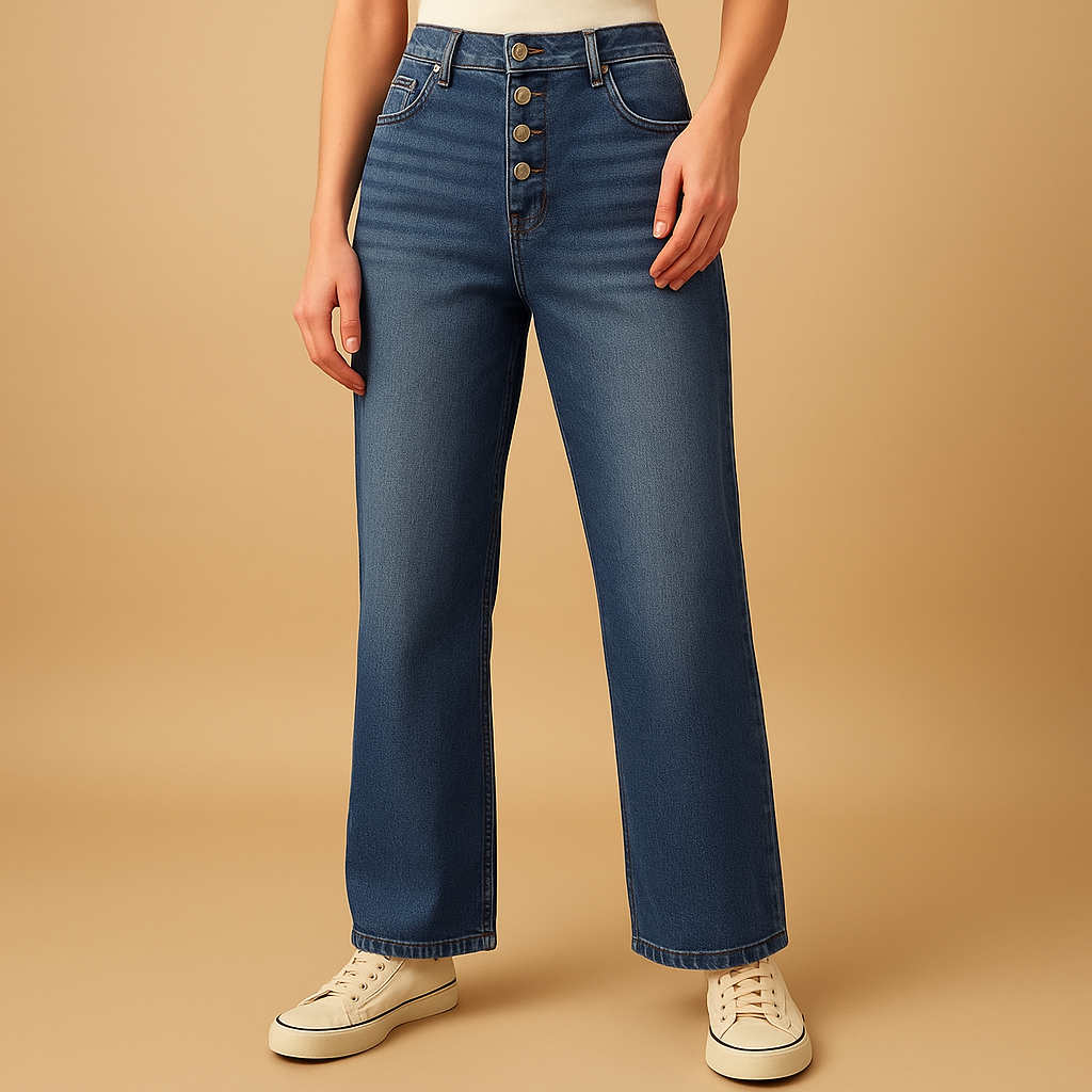 High-waisted loose fit jeans voor dames | Fleur