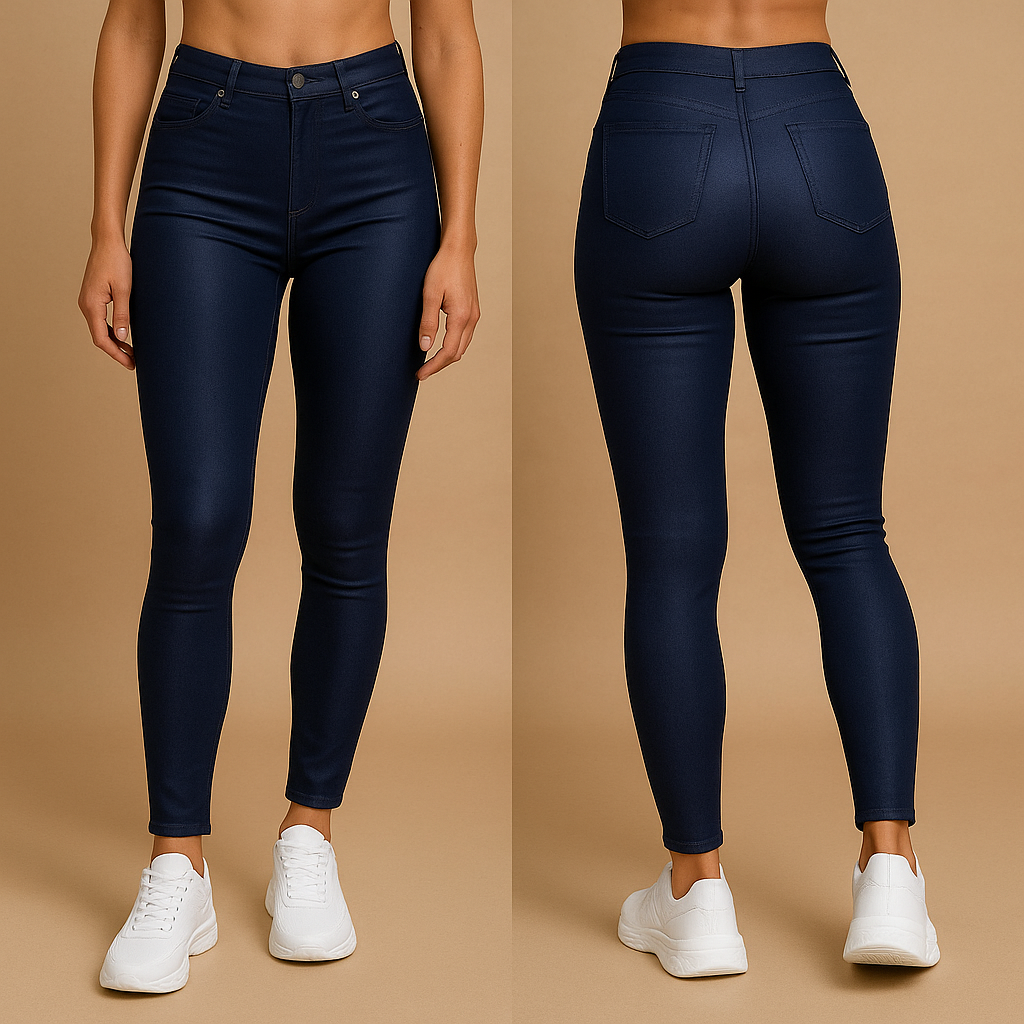 Hoge taille broek met slim fit voor dames | Milou