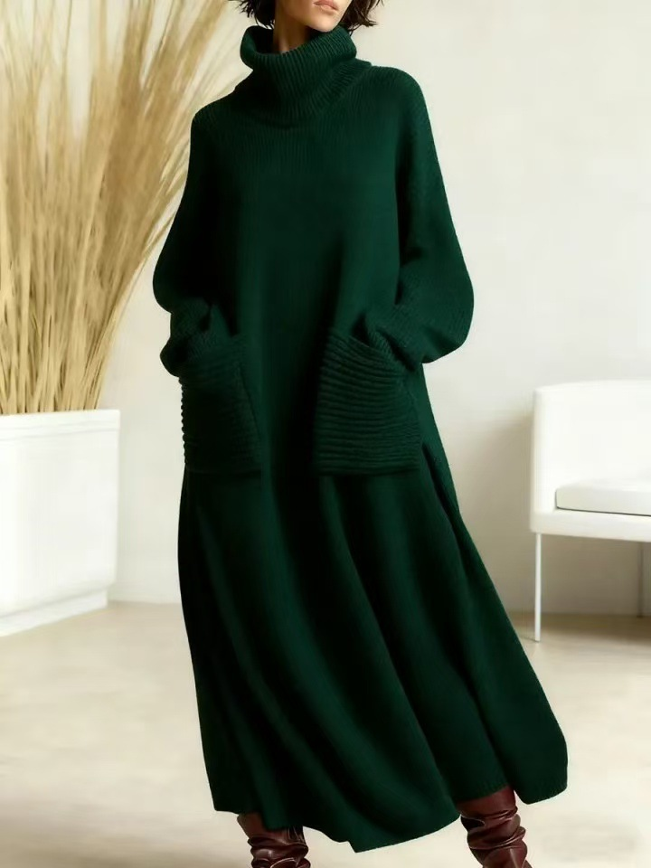 Falado - Oversized gebreide jurk met col voor dames