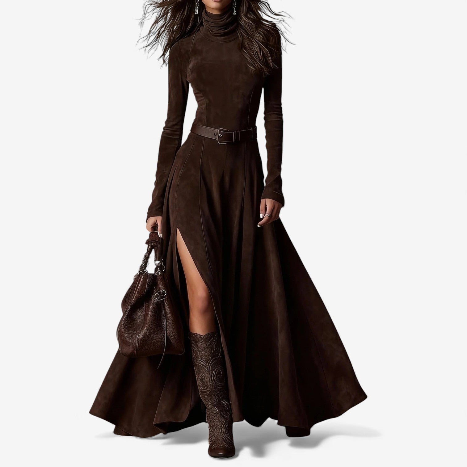 Falado – Elegante lange jurk met vloeiend silhouet