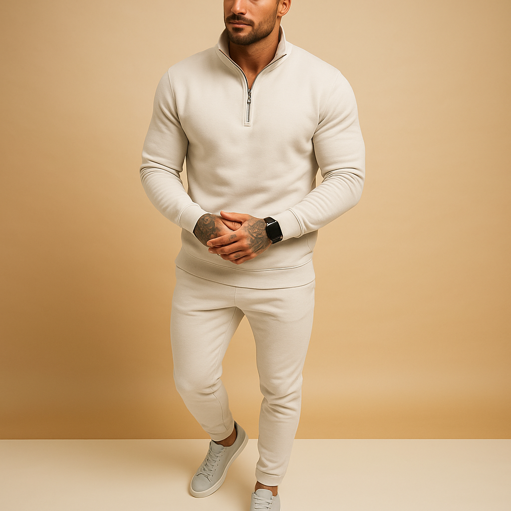 Joggingpak met halve rits trui en broek voor heren | Tommy