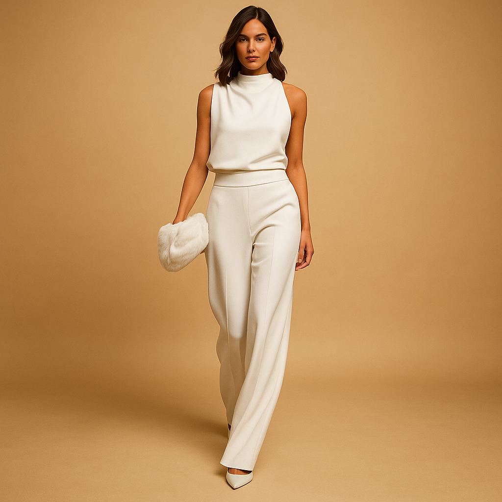 Chique jumpsuit met wijde pijpen voor dames | Isabelle