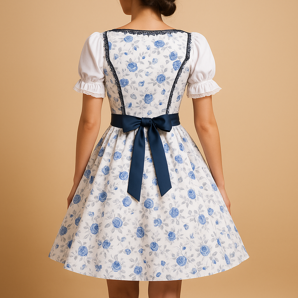Kanten dirndl jurk met schort voor dames | Ilse