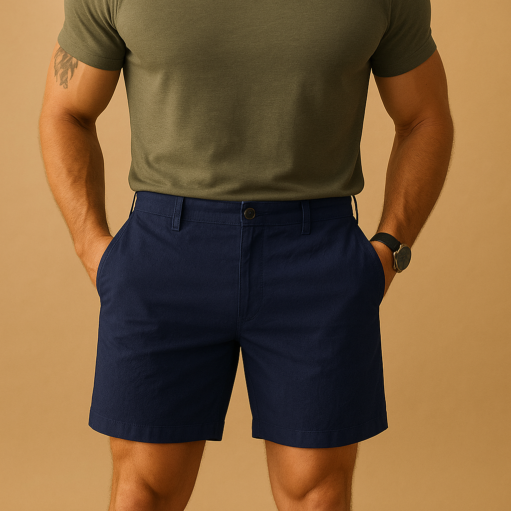 Korte broek heren van ademend materiaal met relaxed fit | Floris