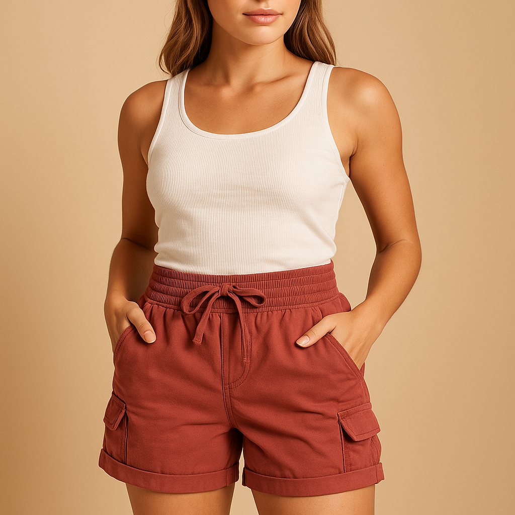 Klassieke cargoshort met zakken voor dames | Mirthe