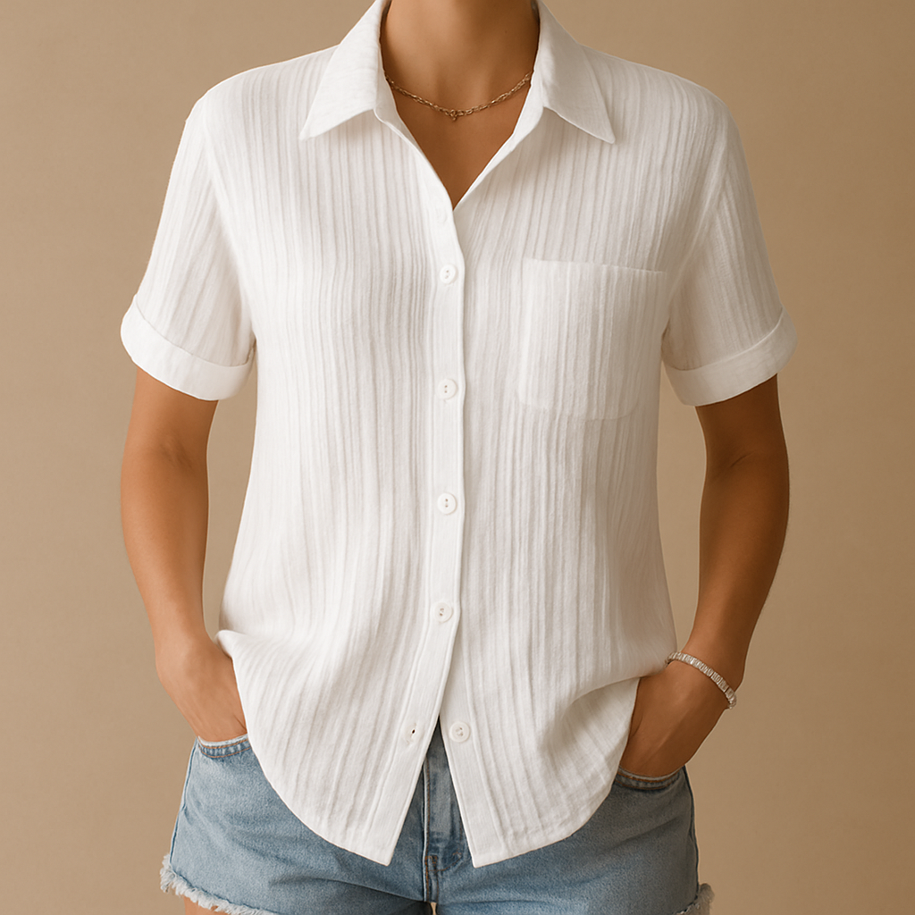 Klassieke blouse met korte mouwen voor dames | Lieke