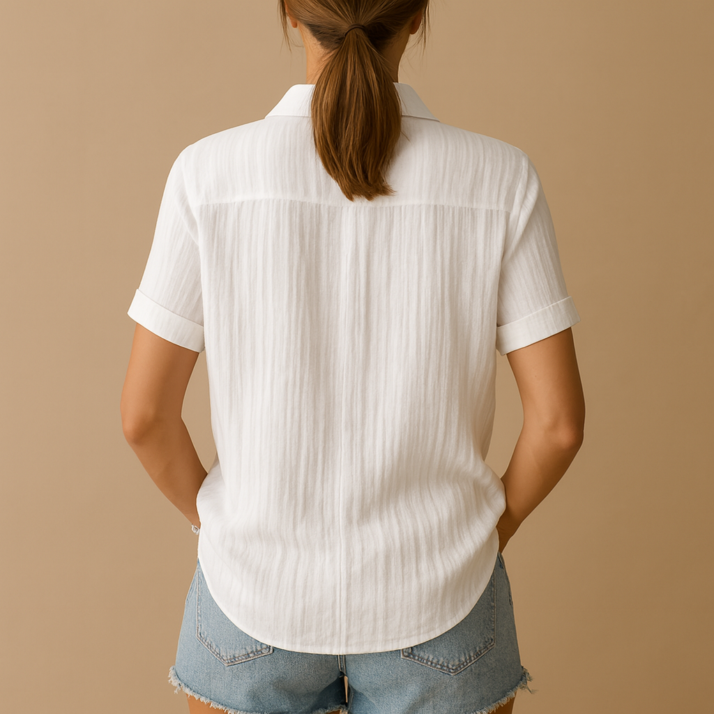 Klassieke blouse met korte mouwen voor dames | Lieke