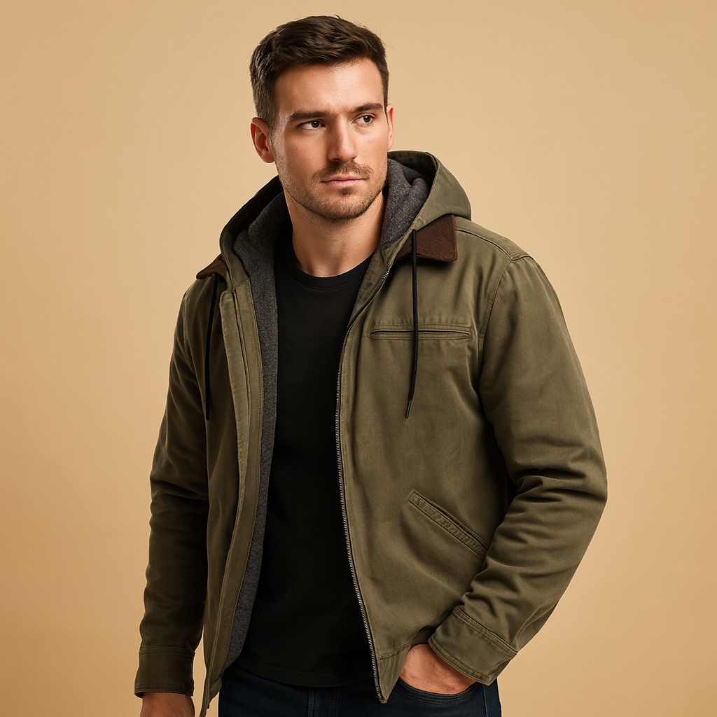 Klassieke hoodie met rits voor heren | Ruben