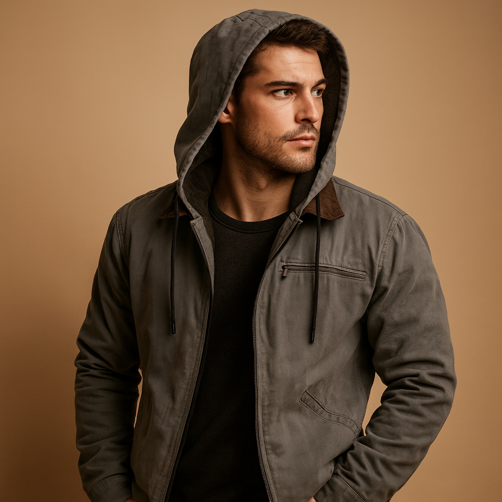 Klassieke hoodie met rits voor heren | Ruben