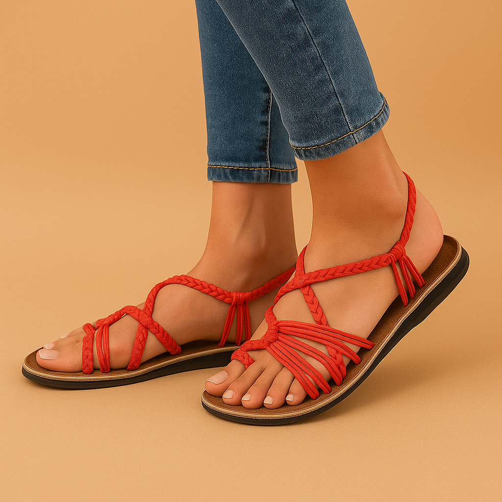 Kleurrijke strand sandalen met verstelbare bandjes voor dames | Jolijn