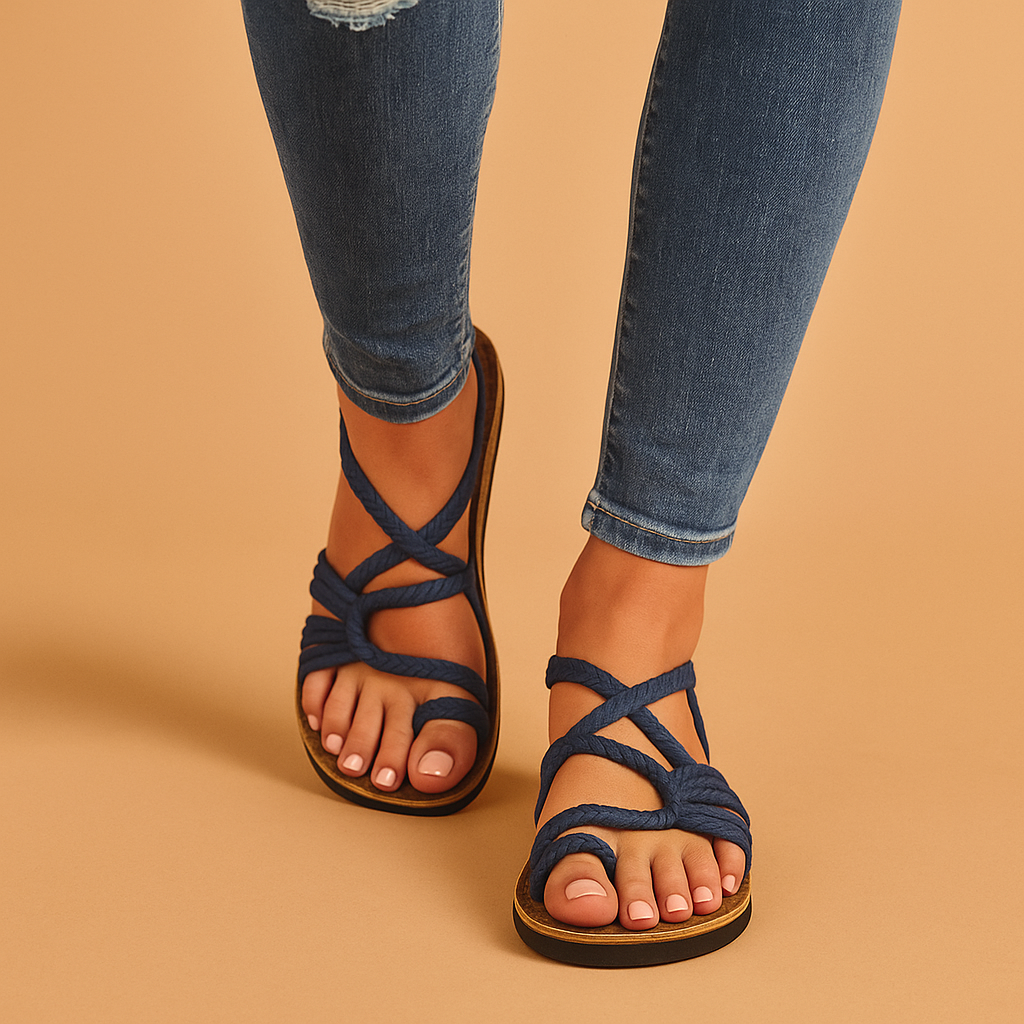 Kleurrijke strand sandalen met verstelbare bandjes voor dames | Jolijn