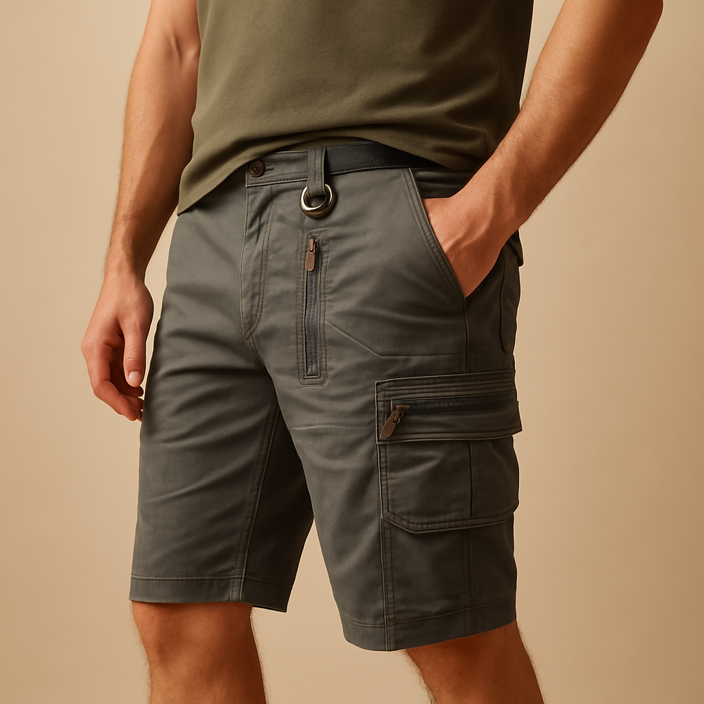 Korte cargoshort met zakken voor heren | Koen