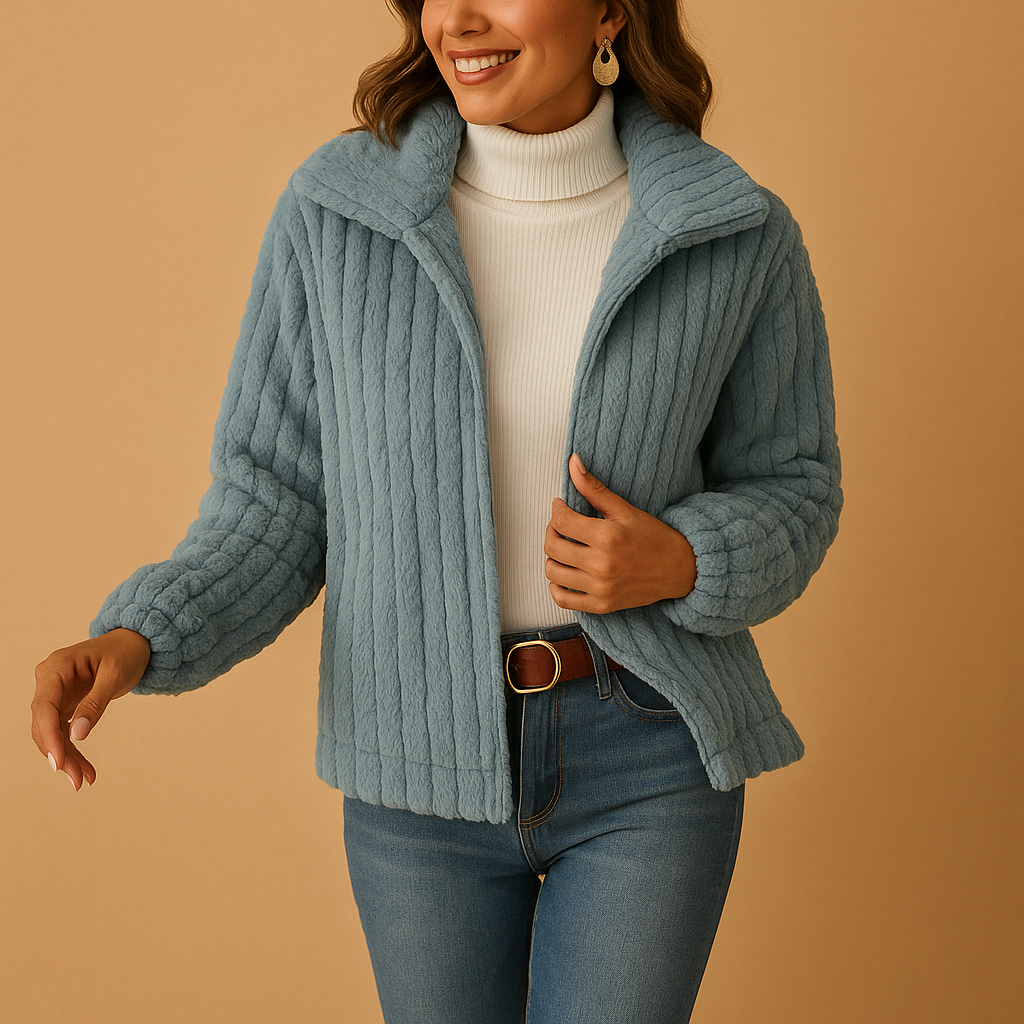 Lang fleece damesvest met kraag | Eveline