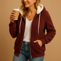Lang fleece vest met capuchon voor dames | Veerle