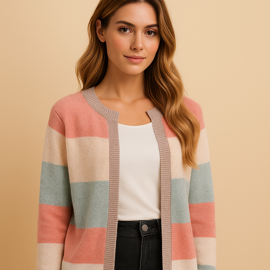 Lang open damesvest met elegante pasvorm | Marije