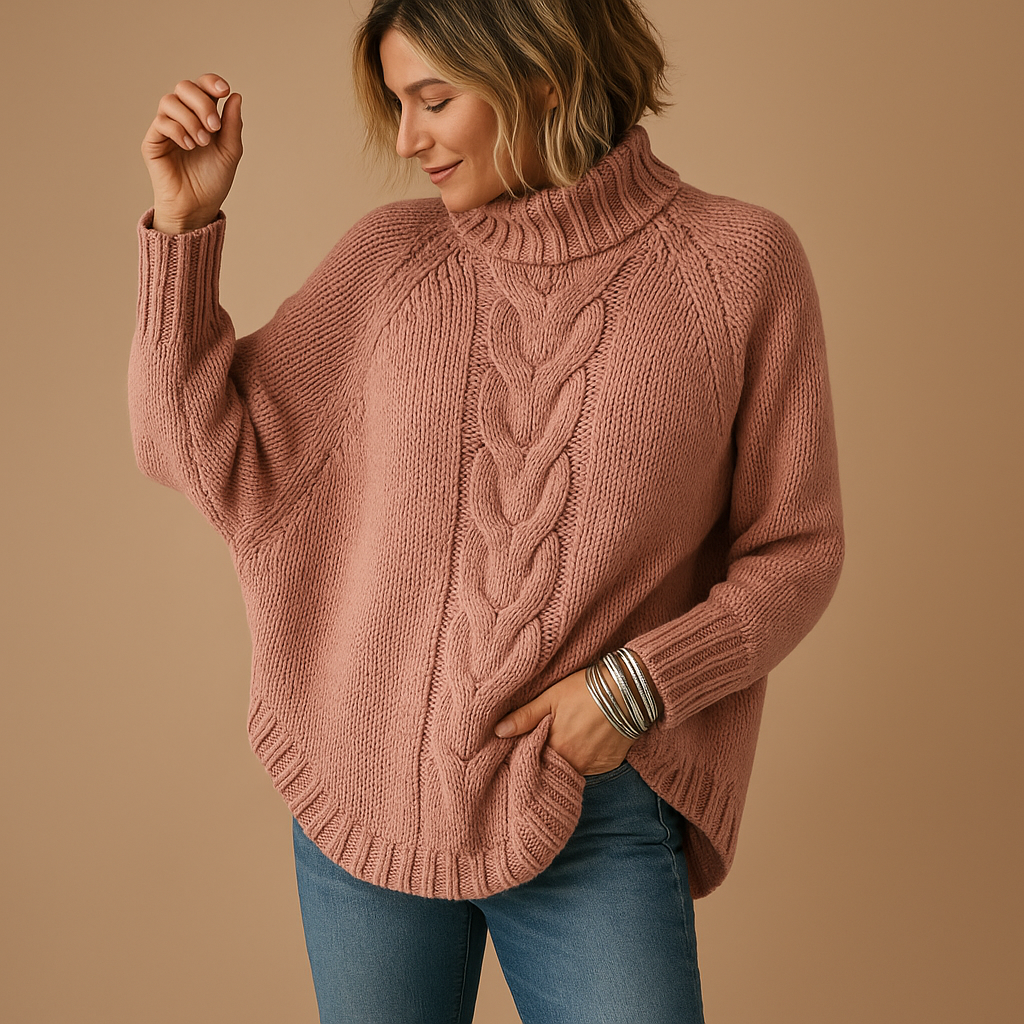 Lange chunky gebreide trui voor dames | Marieke