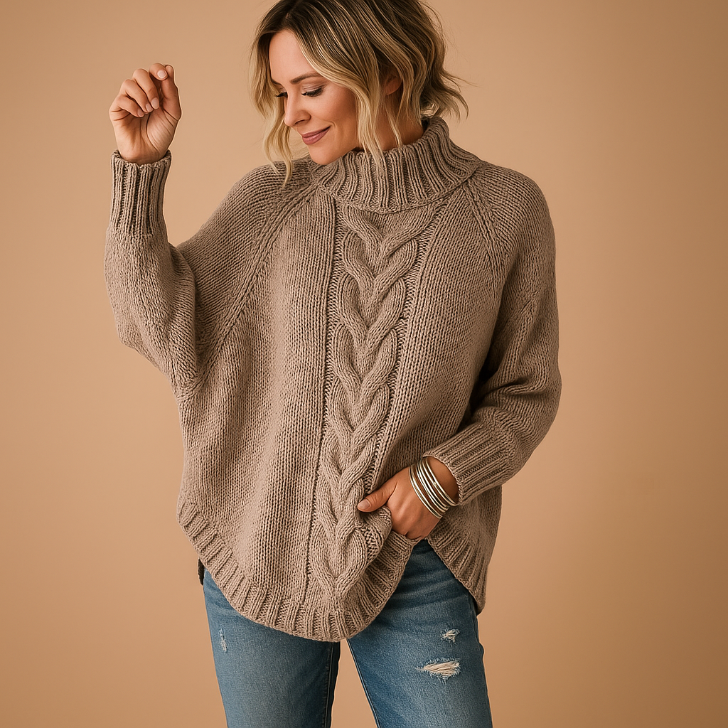 Lange chunky gebreide trui voor dames | Marieke