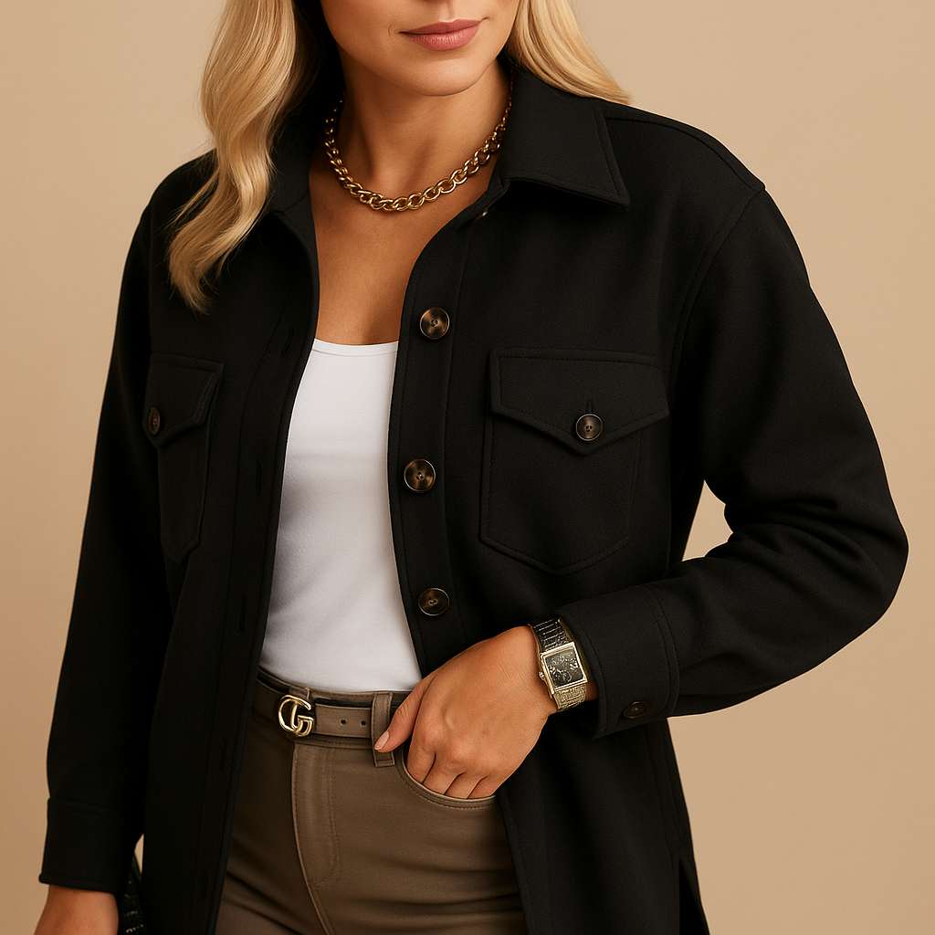 Lange elegante winterjas met getailleerd silhouet voor dames | Marieke