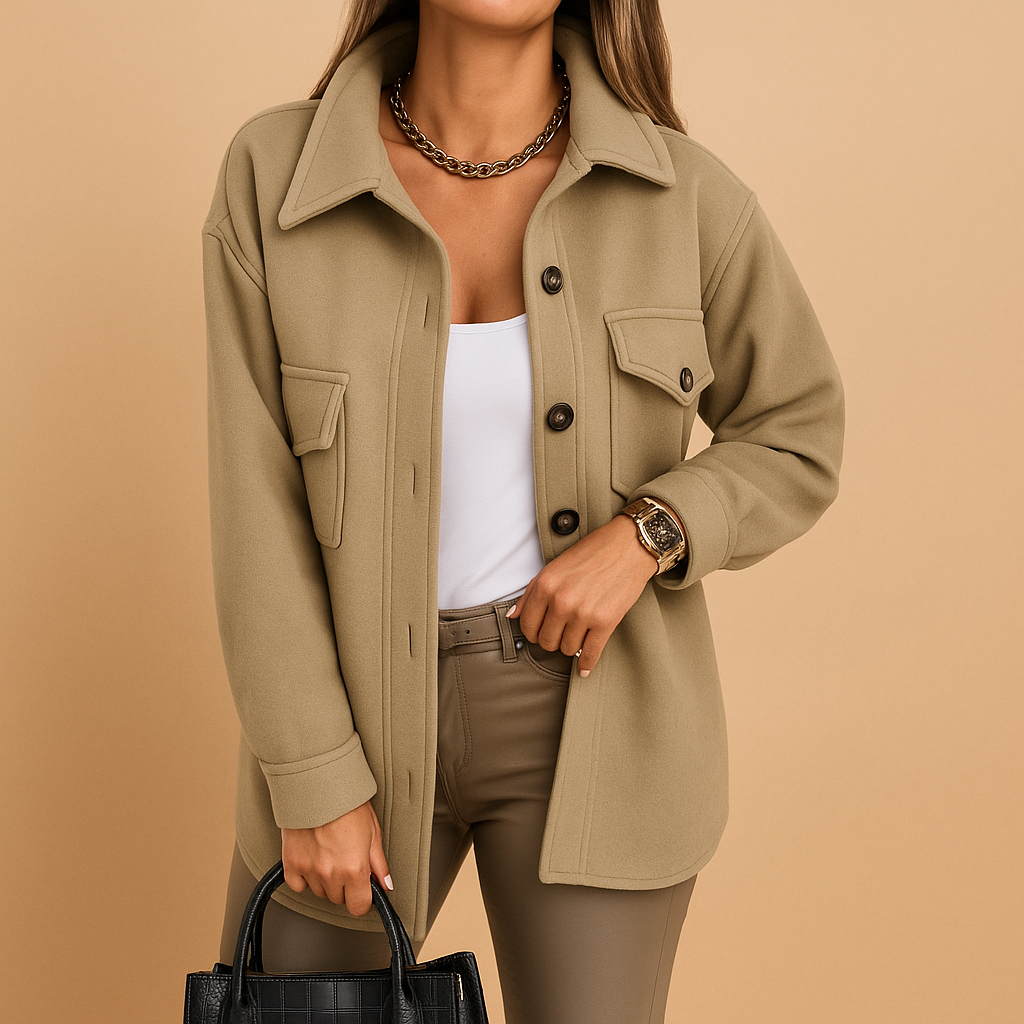 Lange elegante winterjas met getailleerd silhouet voor dames | Marieke