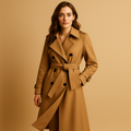 Lange elegante wintermantel met dubbele knopen voor dames | Mariska