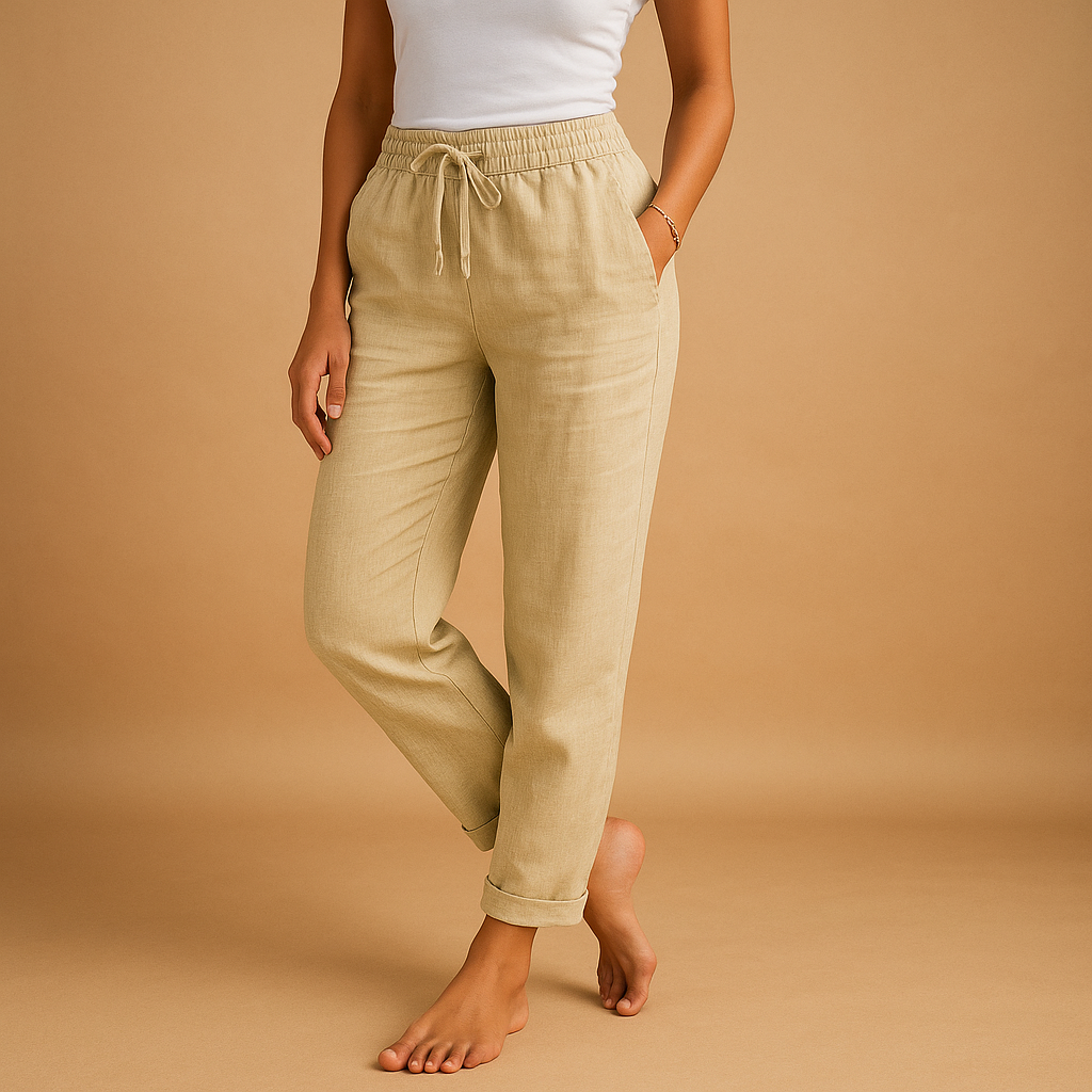 Lichtgewicht broek met elastische taille voor dames | Femke