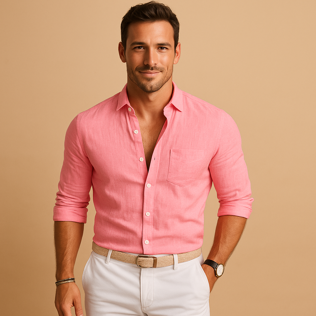 Lichtgewicht overhemd met button-down kraag voor heren | Daan