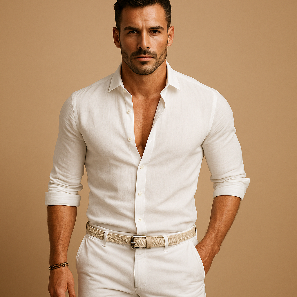 Lichtgewicht overhemd met button-down kraag voor heren | Daan