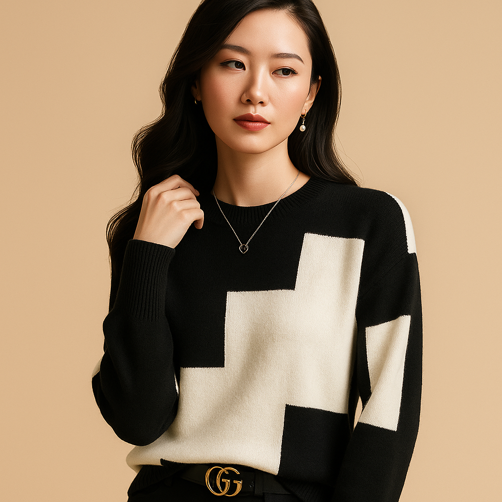 Losvallende damestrui met elegante pasvorm en minimalistisch design | Ylva