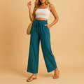 Loungebroek met hoge taille en rechte pijpen voor dames | Benthe