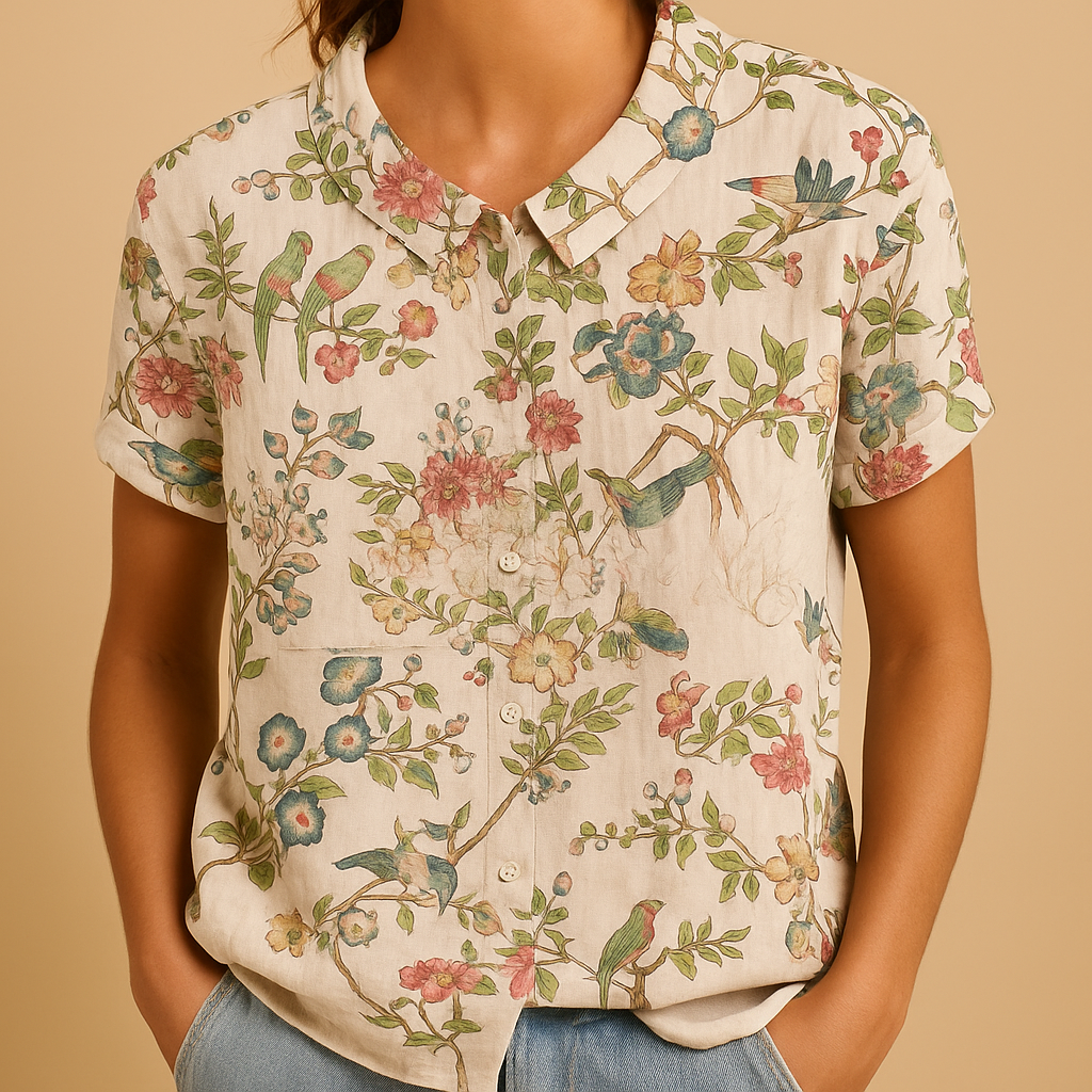 Luchtige blouse met bloemenprint en losse pasvorm voor dames | Fleur