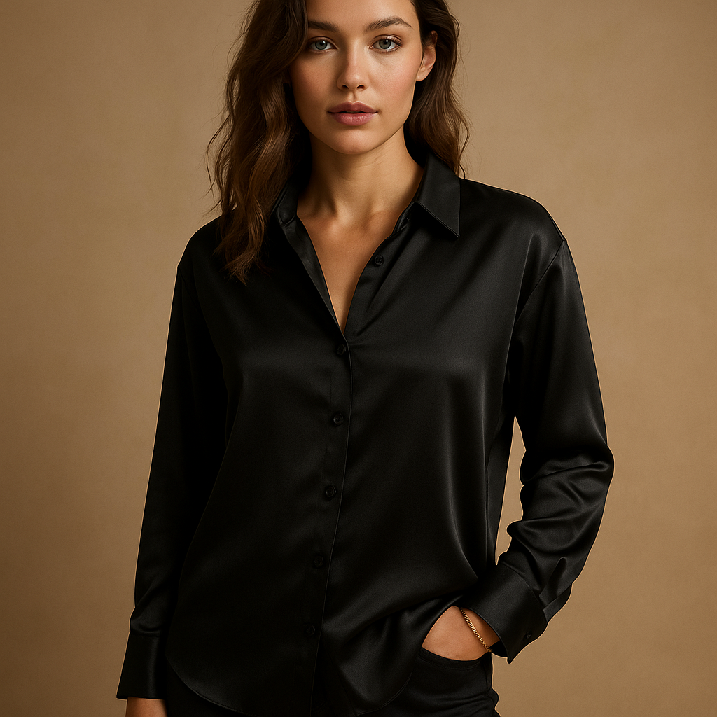 Luchtige blouse met V-hals en knoopsluiting voor dames | Vivette