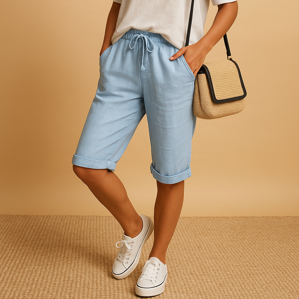 Luchtige capribroek met elastische taille voor dames | Lotte