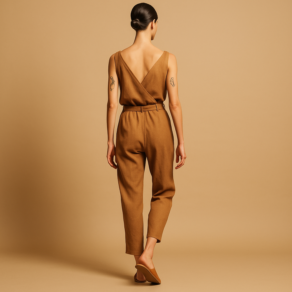 Luchtige jumpsuit met verstelbare tailleband voor dames | Myrthe