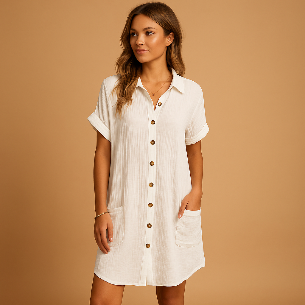 Luchtige overhemd midi-jurk voor dames | Valeria