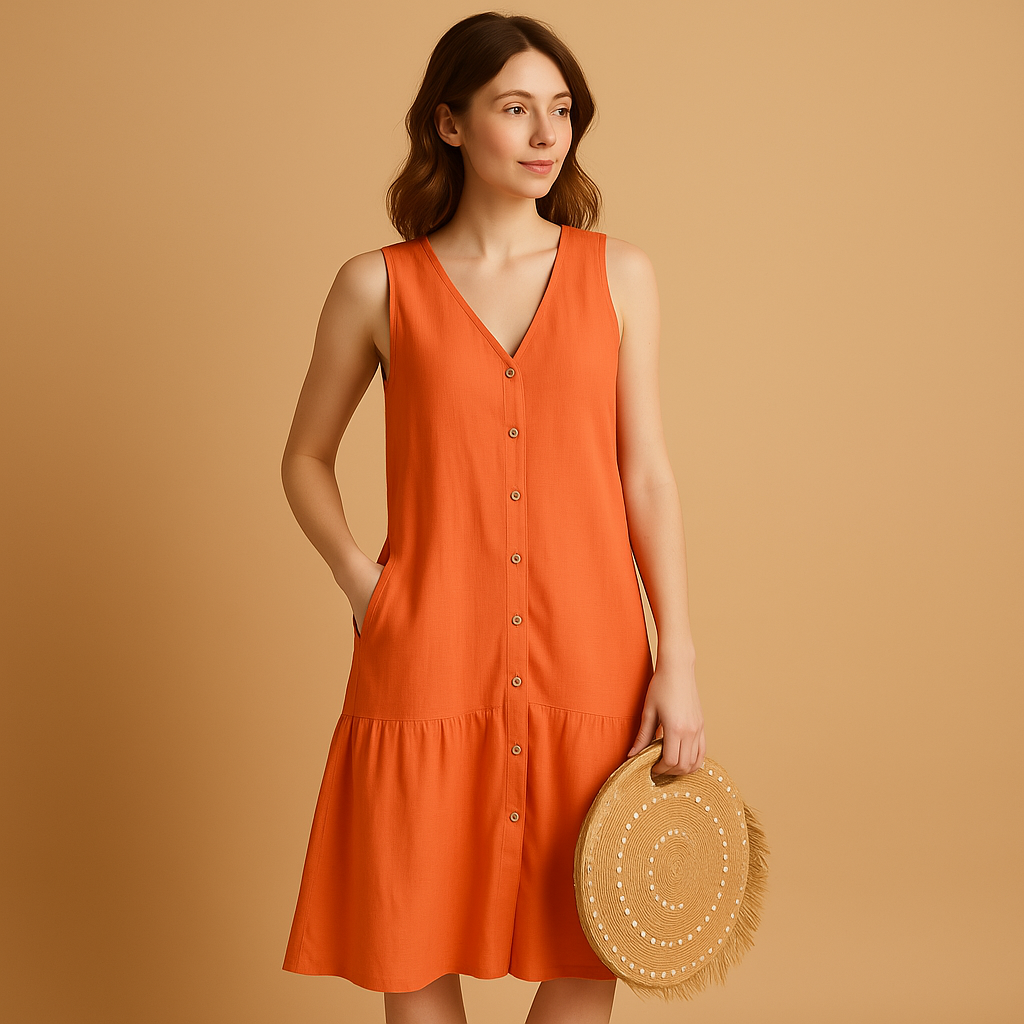 Yara | Zomerse V-hals jurk voor dames met elegante pasvorm