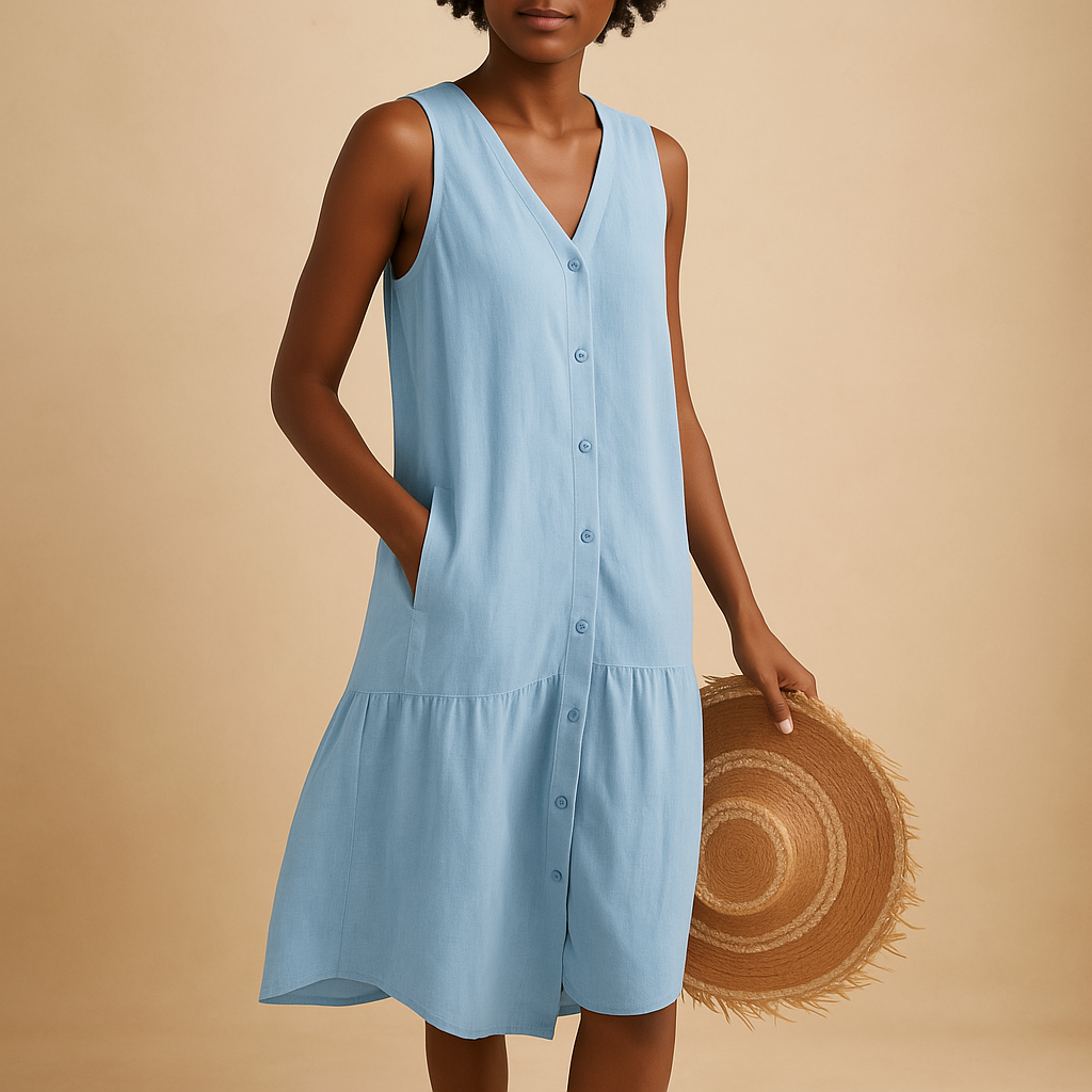 Yara | Zomerse V-hals jurk voor dames met elegante pasvorm