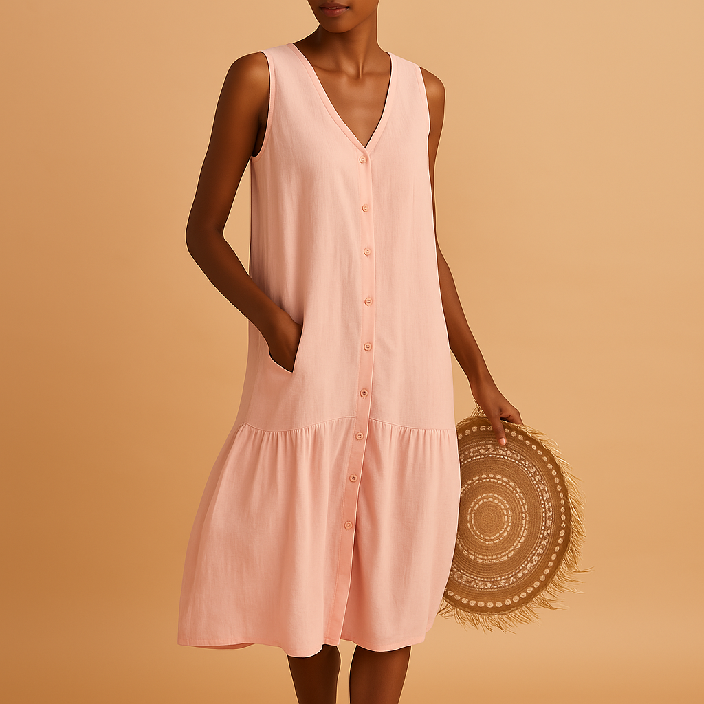 Yara | Zomerse V-hals jurk voor dames met elegante pasvorm