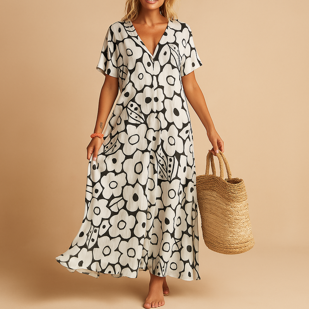 Luchtige zomerjurk met korte mouwen voor dames | Hannah
