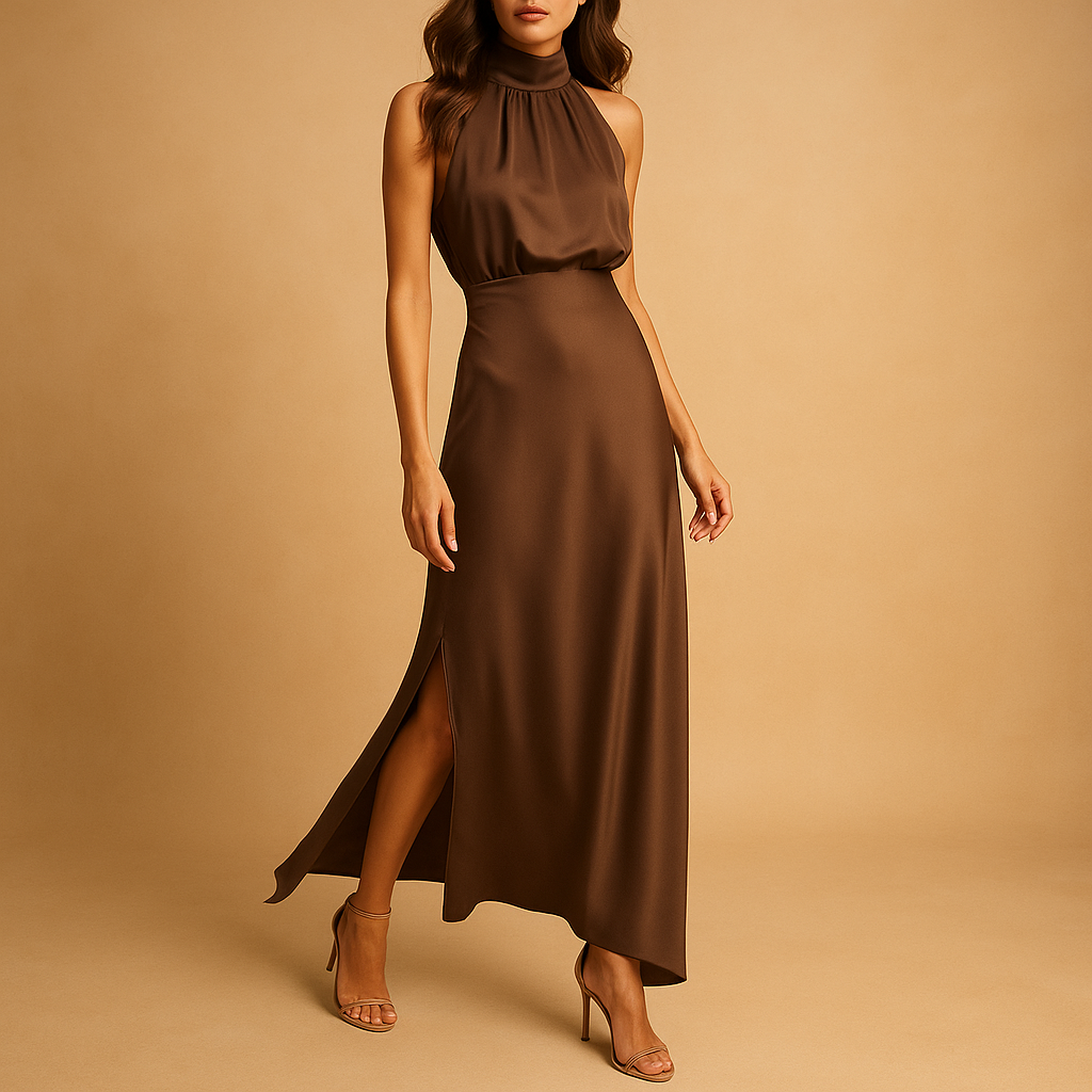 Maxi-jurk met hoge split en elegante pasvorm voor dames | Elvira