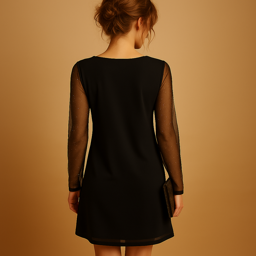 Mini-jurk met V-hals en lange mouwen voor dames | Yinthe
