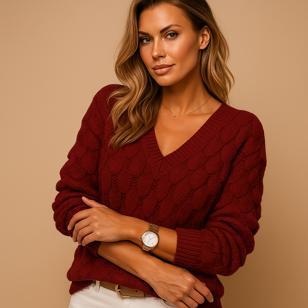 Minimalistische gebreide trui voor dames | Lotte
