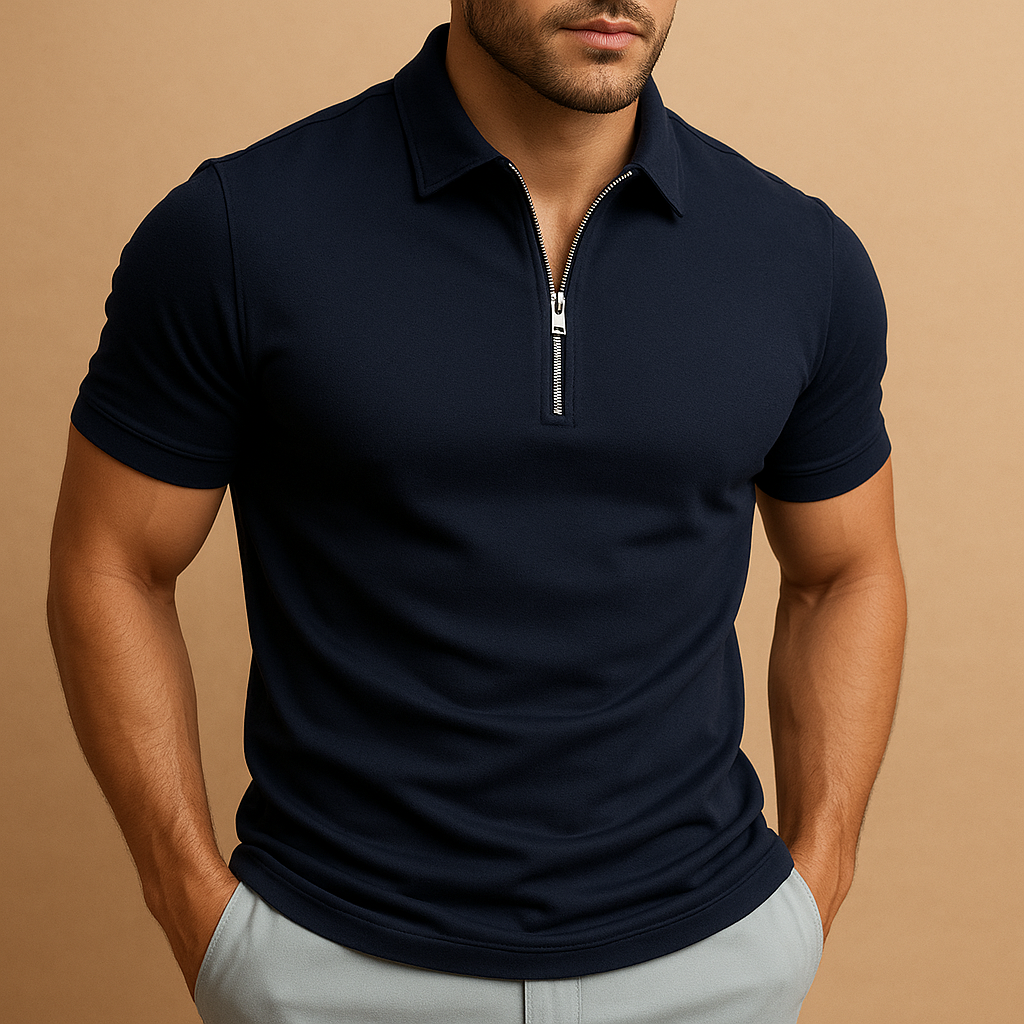Moderne polo met ritssluiting voor heren | Hugo