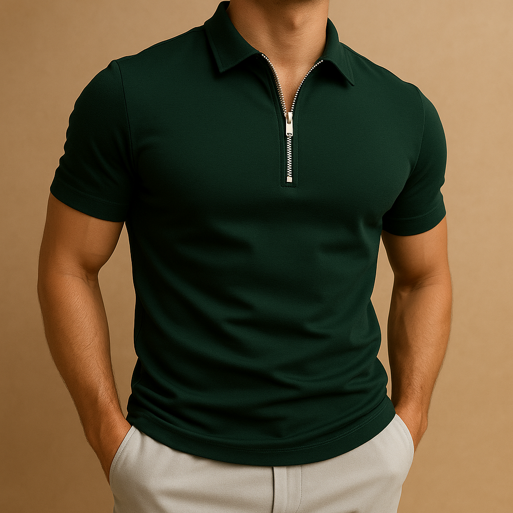 Moderne polo met ritssluiting voor heren | Hugo