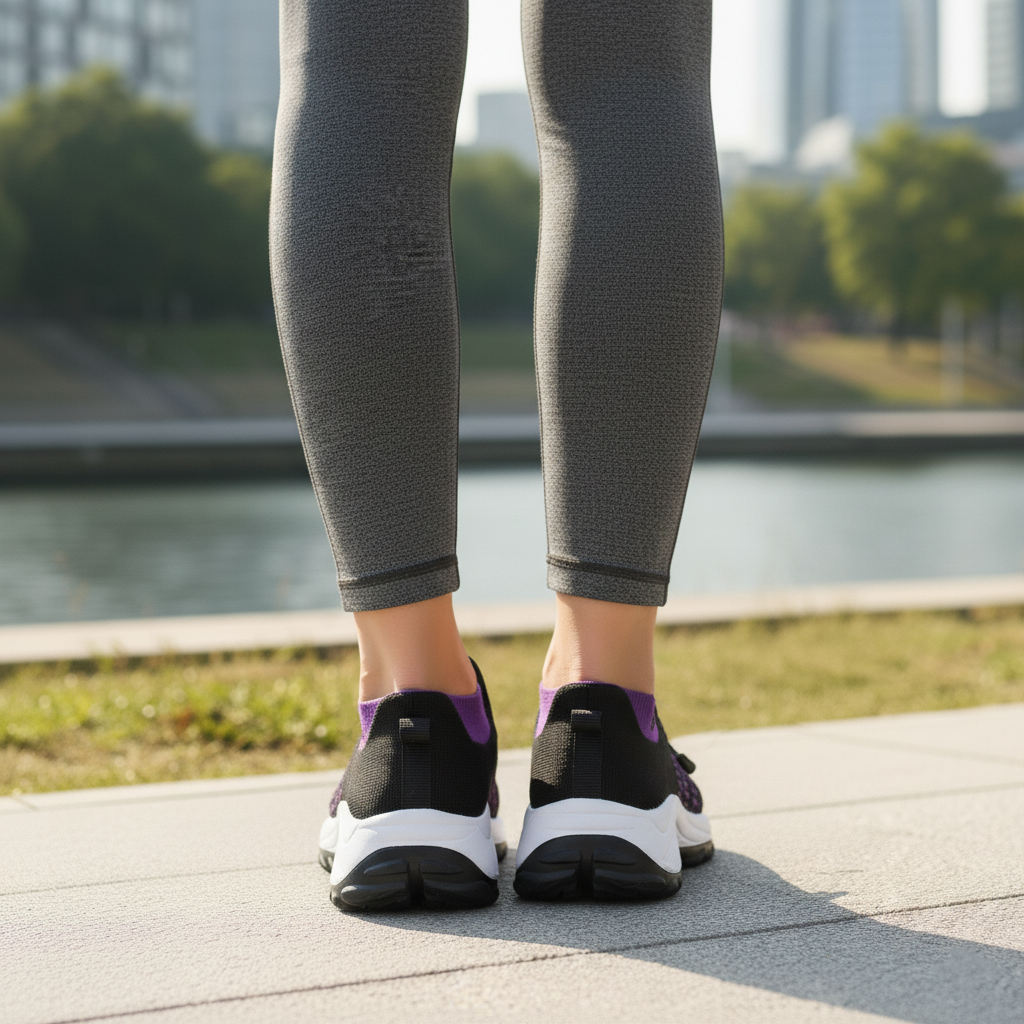 Ambulo Orthopedische Schoenen Gebreide Stof - Paars Zwart