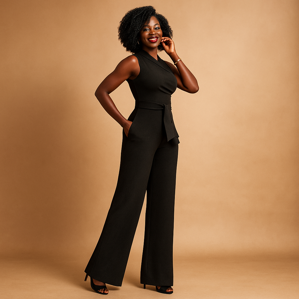 One-shoulder jumpsuit met wijde pijpen voor dames | Femke