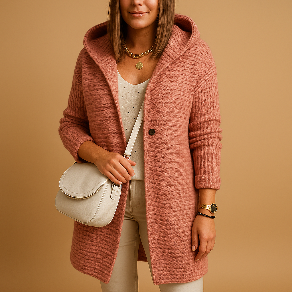 Open gebreid damesvest met lange voorkant | Jolien