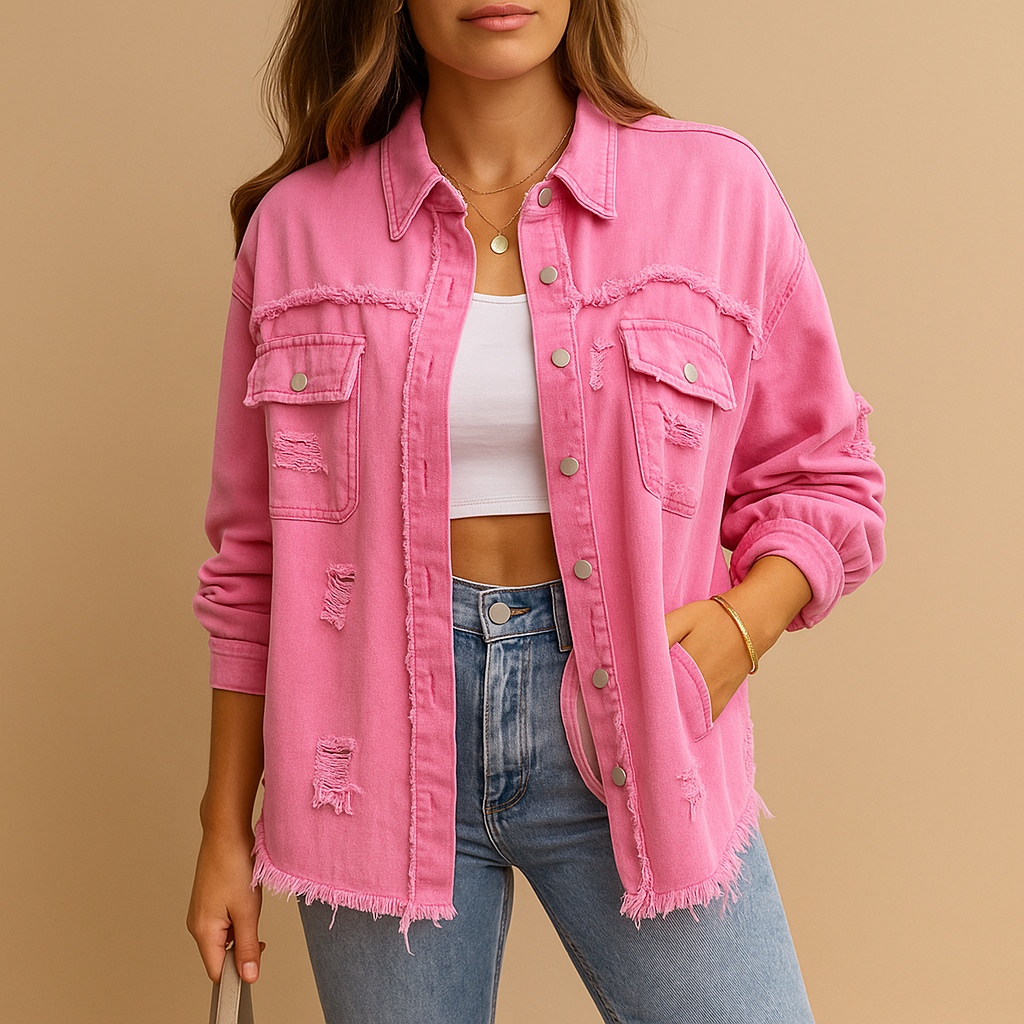 Oversized spijkerjas met vintage look voor dames | Yara