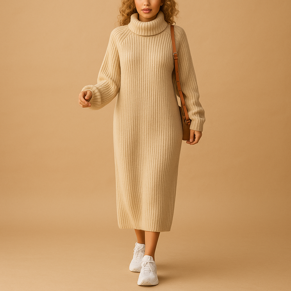 Oversized trui-jurk met lange mouwen voor dames | Mira