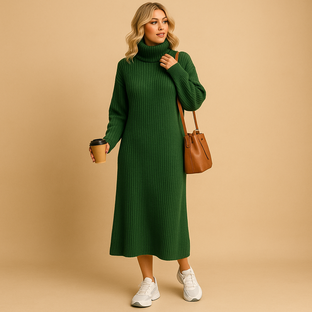 Oversized trui-jurk met lange mouwen voor dames | Mira